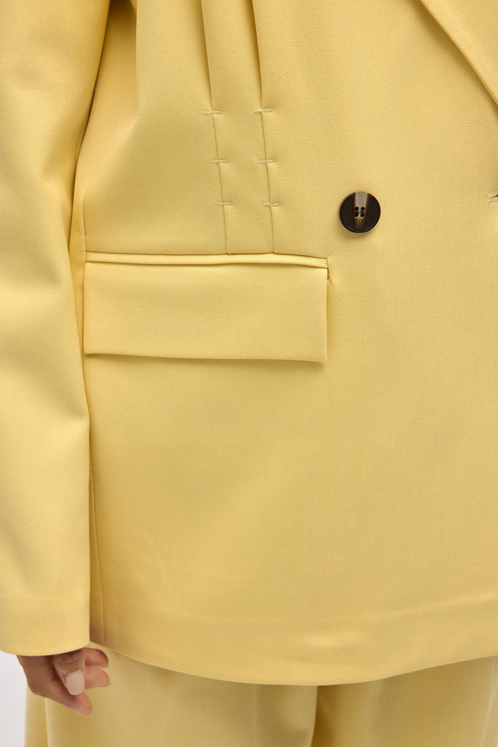 Mai Collection Solvei Pile Detay Sarı Blazer görsel 7