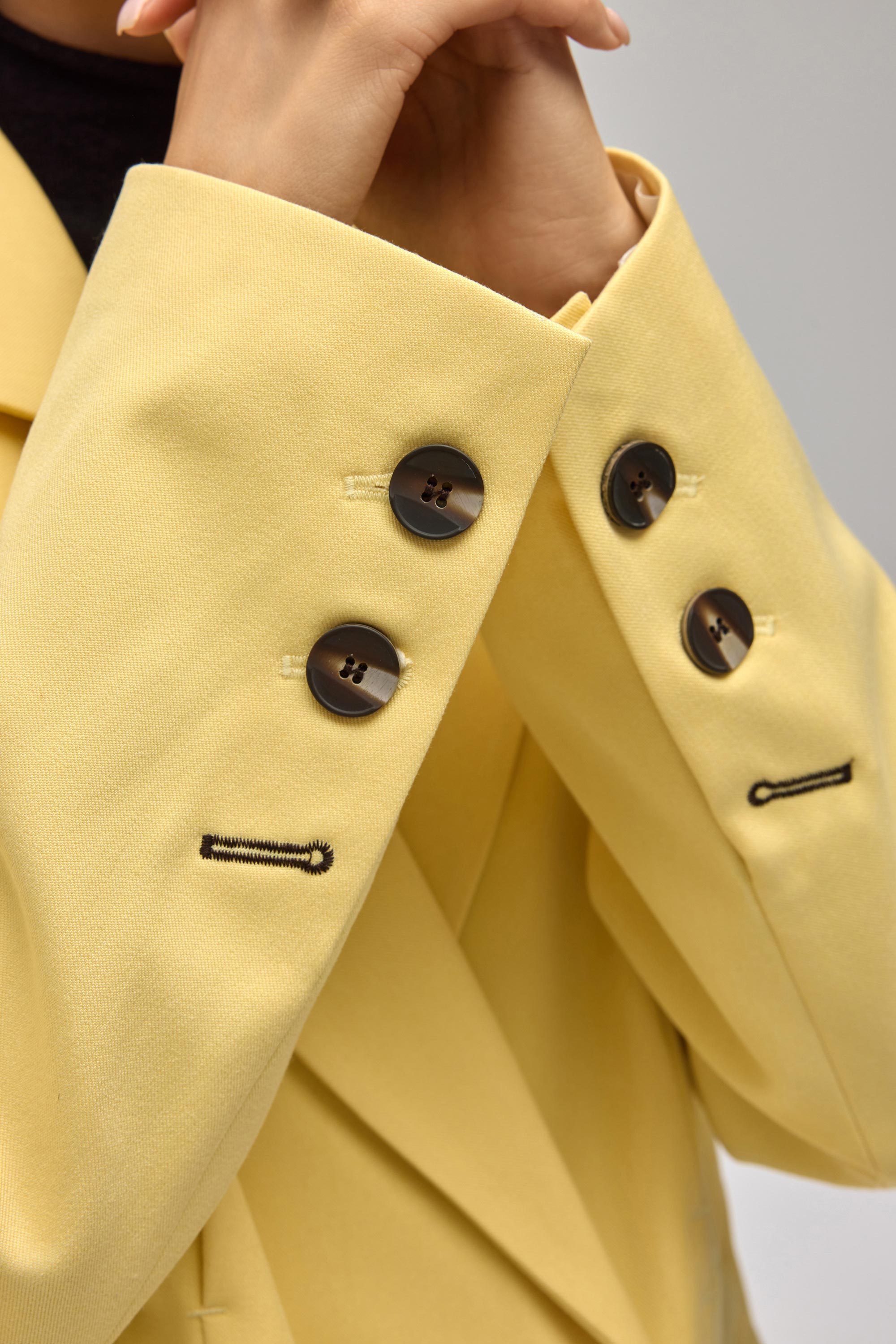 Mai Collection Solvei Pile Detay Sarı Blazer görsel 8