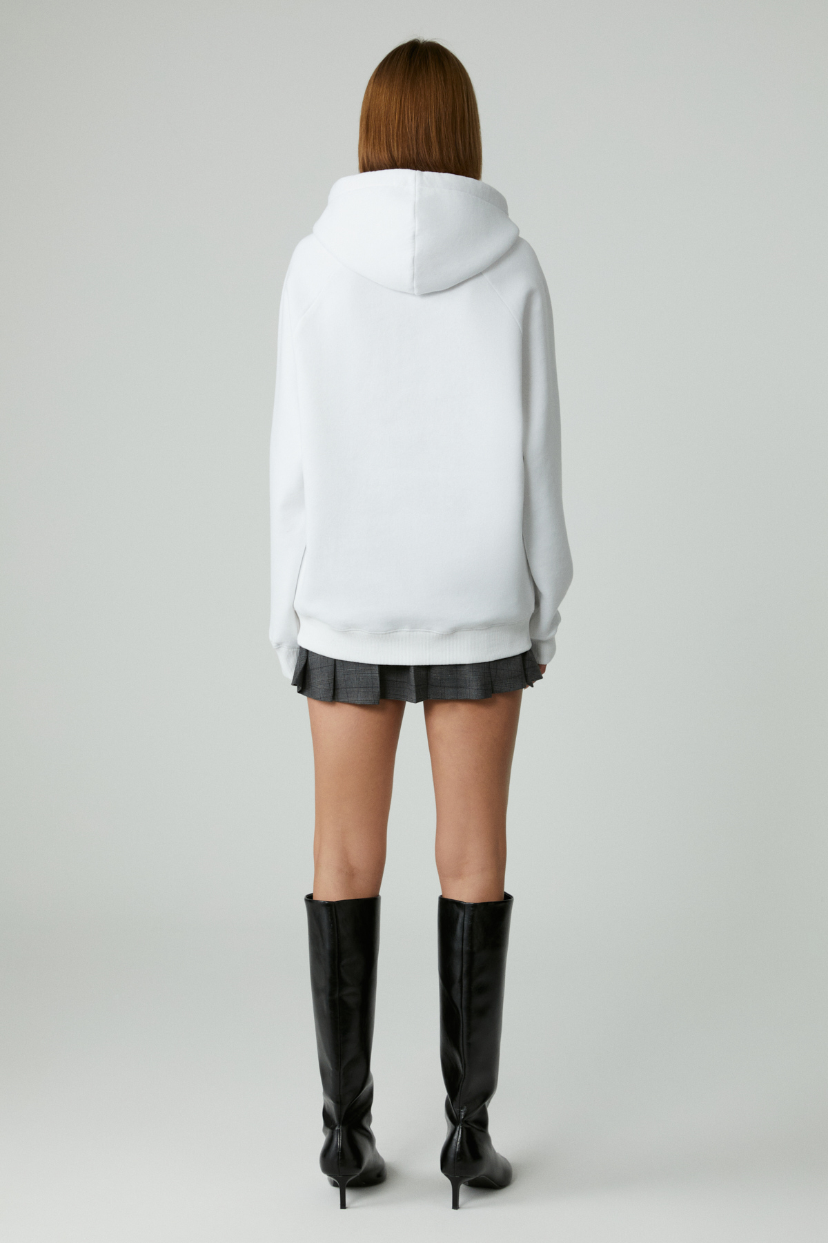 ETHIQUET LAMARI Kadın Oversıze Şardonlu Kapüşonlu BEYAZ Sweatshirt görsel 6
