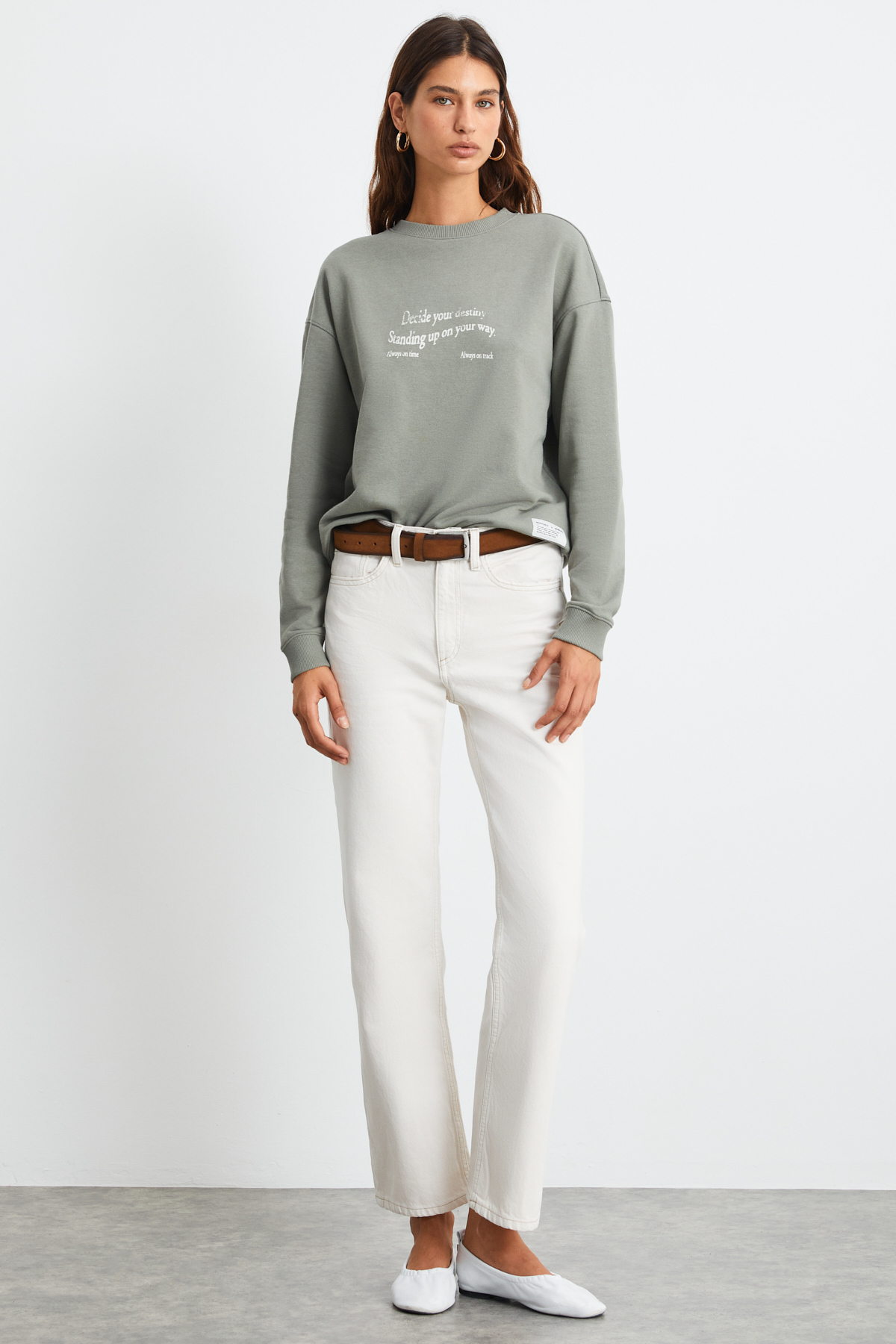 ETHIQUET RONJA Kadın AÇIK YEŞİL Sweatshirt görsel 2