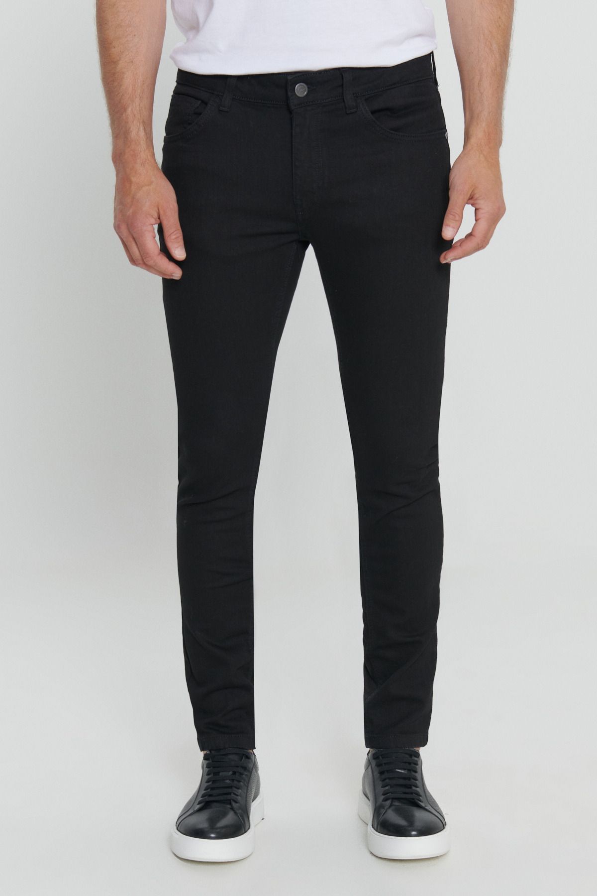 AC&Co / Altınyıldız Classics Erkek Siyah Ekstra Slim Fit Dar Kesim Rıss Pamuklu Esnek Denim Jean Pantolon görsel 5
