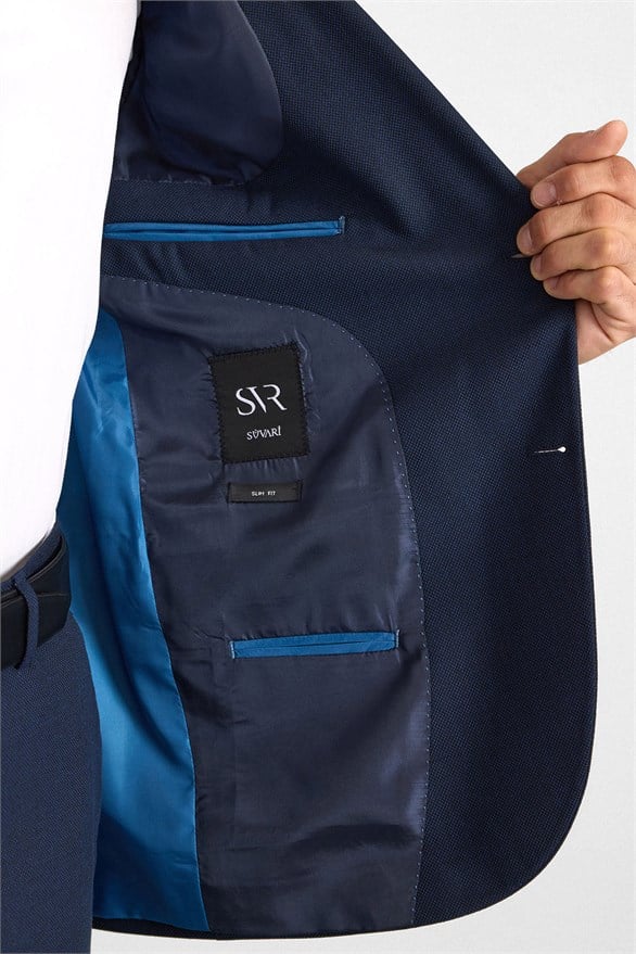 Süvari Lacivert Slim Sivri Yaka 6 Drop Takım Elbise görsel 6