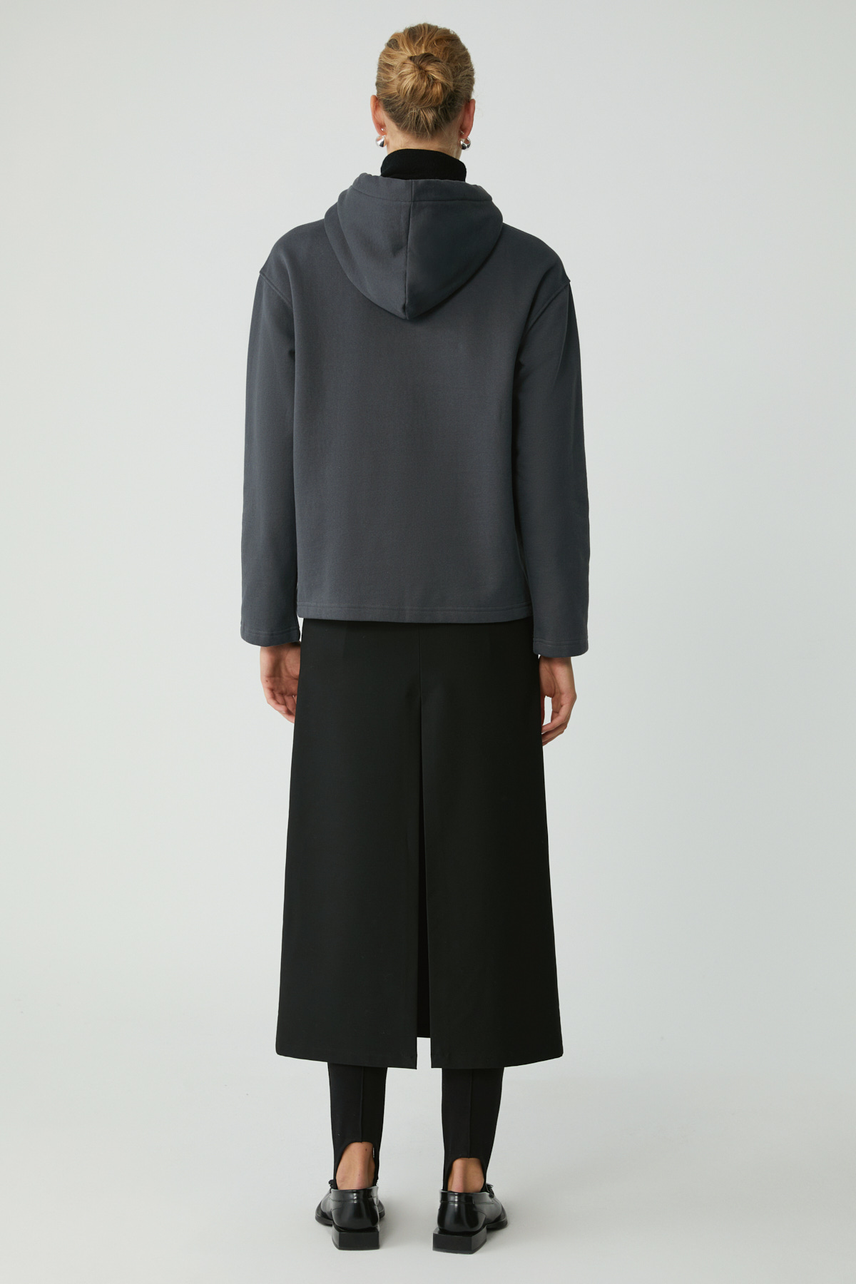 ETHIQUET PIPER Kadın Içi Polarlı Yumuşacık Comfort Fit Kapüşonlu Kanguru Cepli ANTRASİT Sweatshirt görsel 5