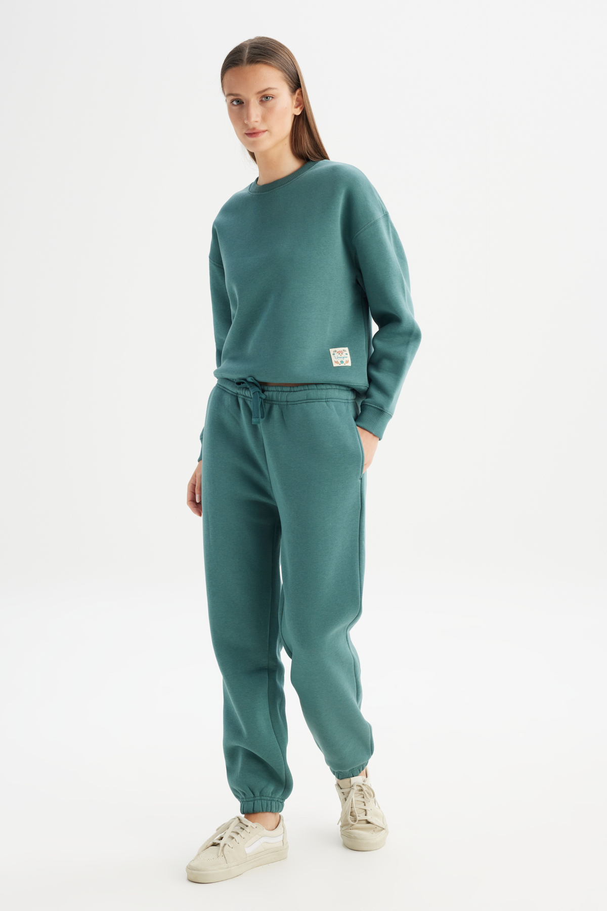 Wrangler Regular Fit Normal kesim Ribanalı Paça Yeşil Jogger Sweatpant