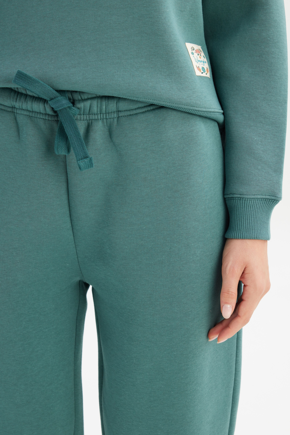 Wrangler Regular Fit Normal kesim Ribanalı Paça Yeşil Jogger Sweatpant görsel 4
