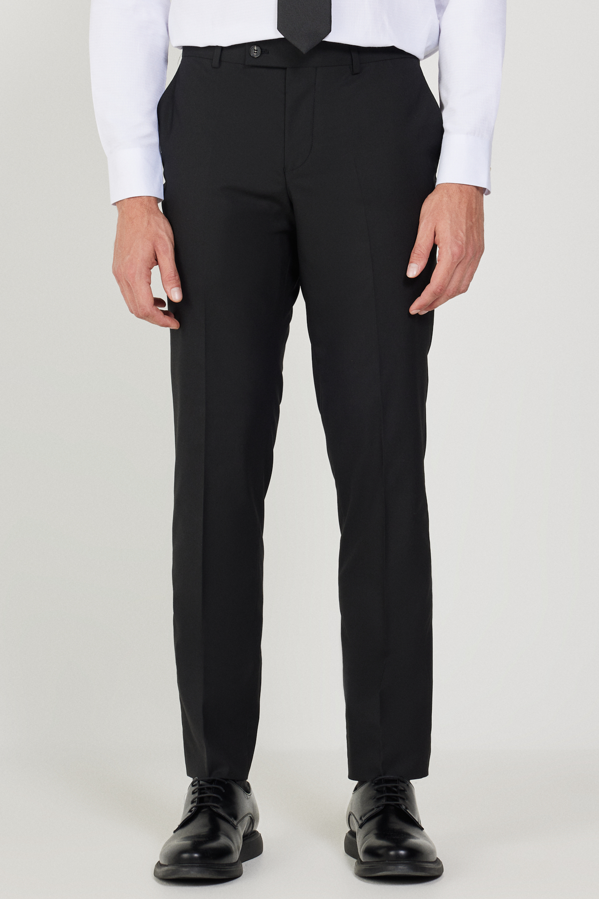 Altınyıldız Classics Erkek Siyah Yünlü Slim Fit Mono Yaka Kapak Cepli Takım Elbise görsel 7