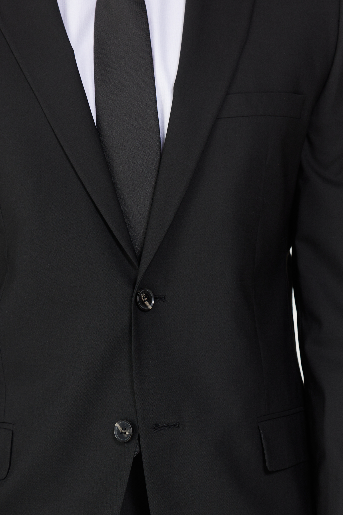 Altınyıldız Classics Erkek Siyah Yünlü Slim Fit Mono Yaka Kapak Cepli Takım Elbise görsel 8
