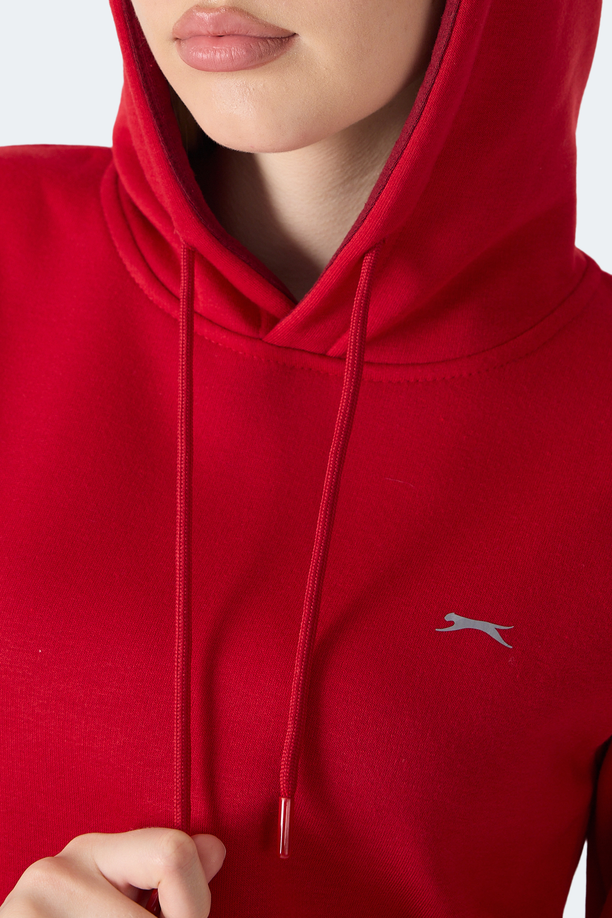 SLAZENGER MISTY I Kadın Kapüşonlu Kırmızı Sweatshırt görsel 2