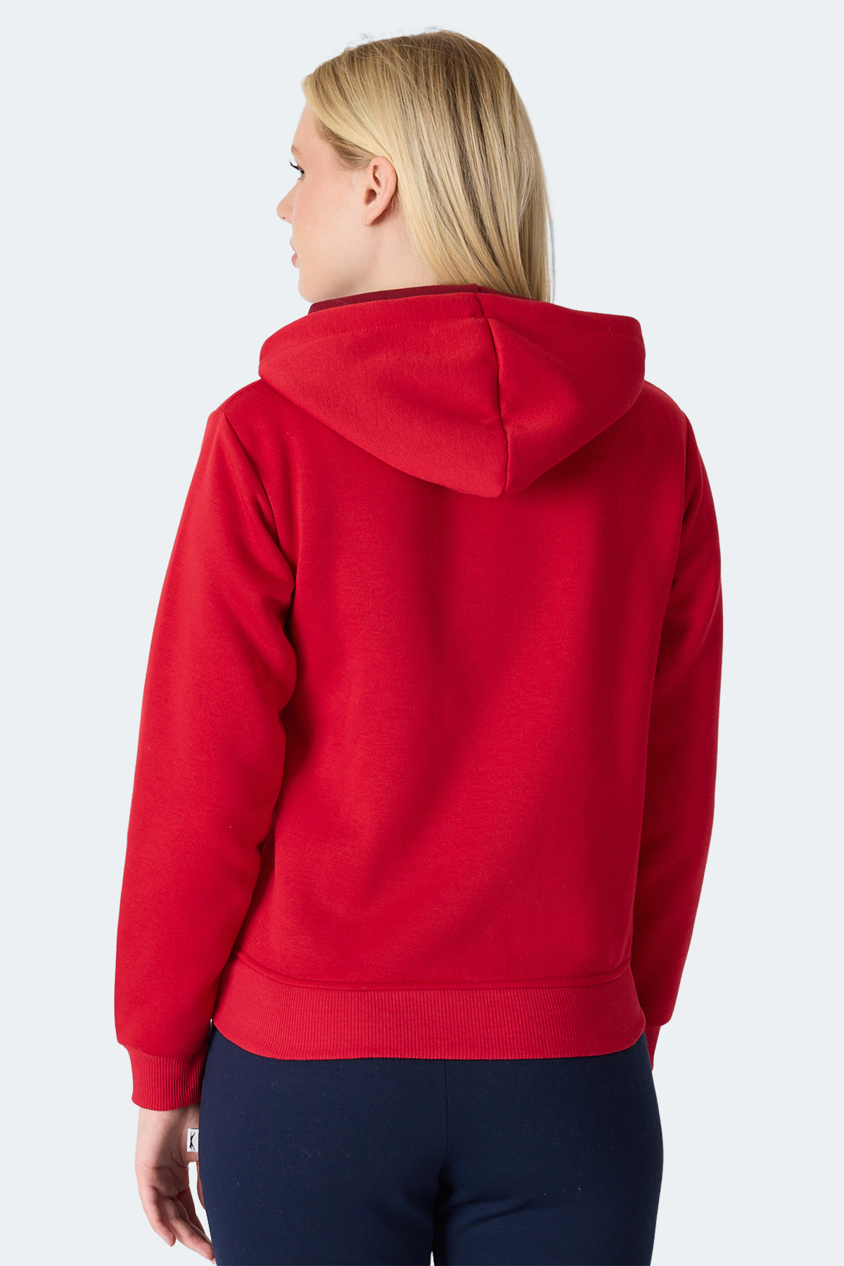 SLAZENGER MISTY I Kadın Kapüşonlu Kırmızı Sweatshırt görsel 3