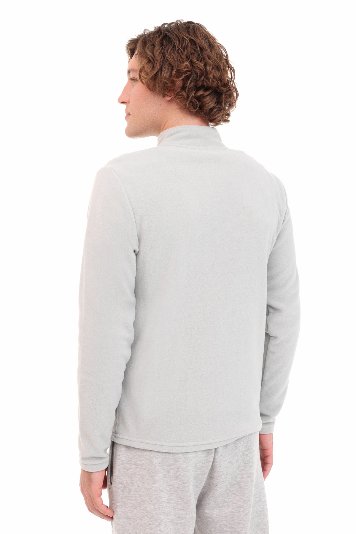 Kinetix MB BASIC MAN Erkek Polar Fermuarlı Sweatshirt Hırka 5PR Gri görsel 2