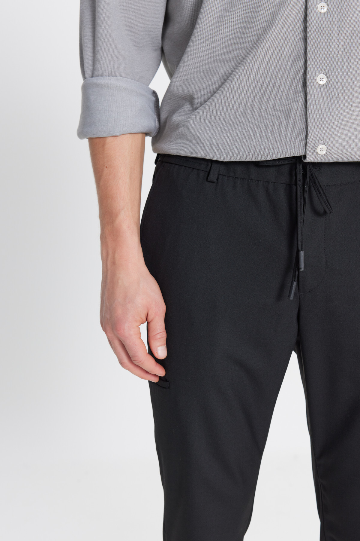 Altınyıldız Classics Erkek Siyah Yünlü Slim Fit Dar Kesim Esnek Takım Elbise Pantolonu görsel 4