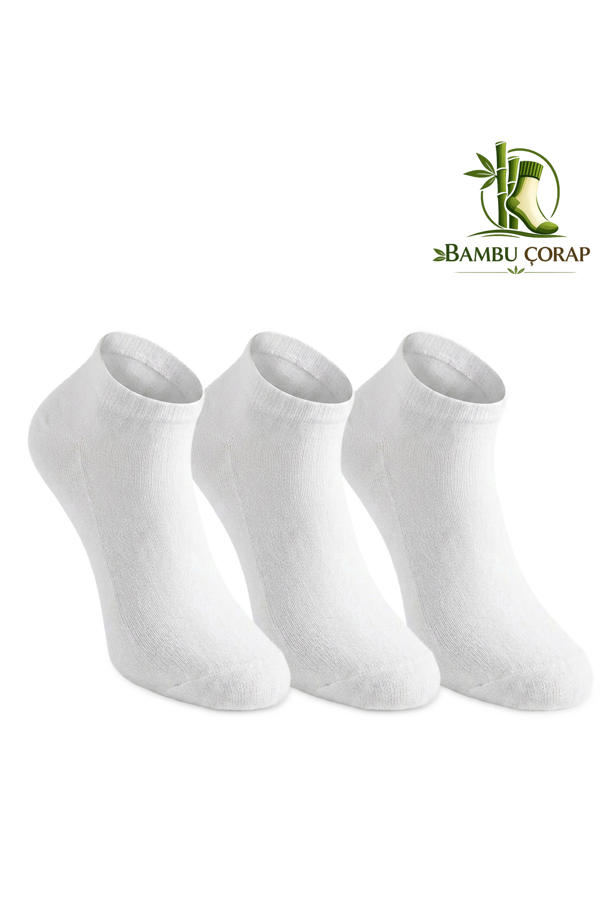 SLAZENGER JEFRY 3 lü Erkek Bambu Beyaz Çorap