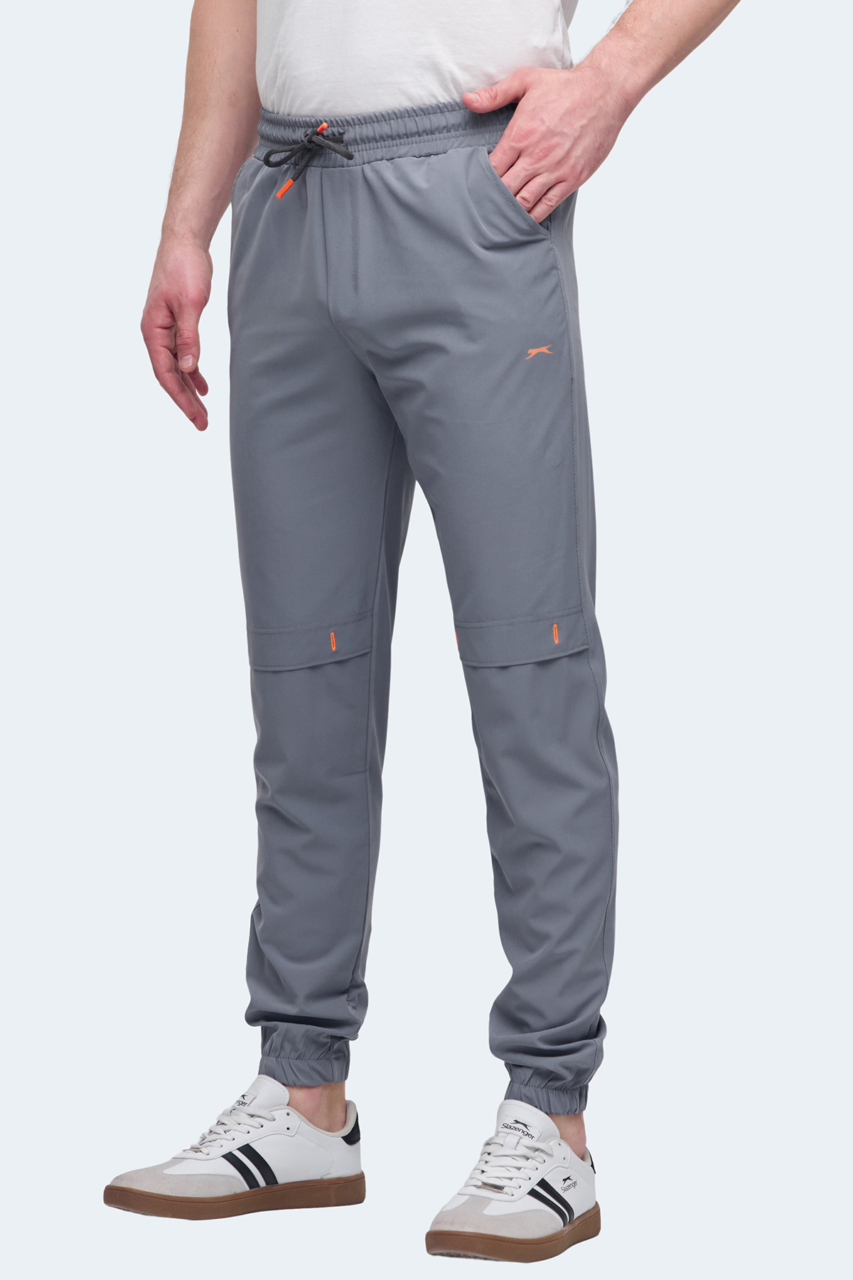 SLAZENGER NADJA Erkek Cepli Dar Paça Koyu Gri Jogger Eşofman Altı
