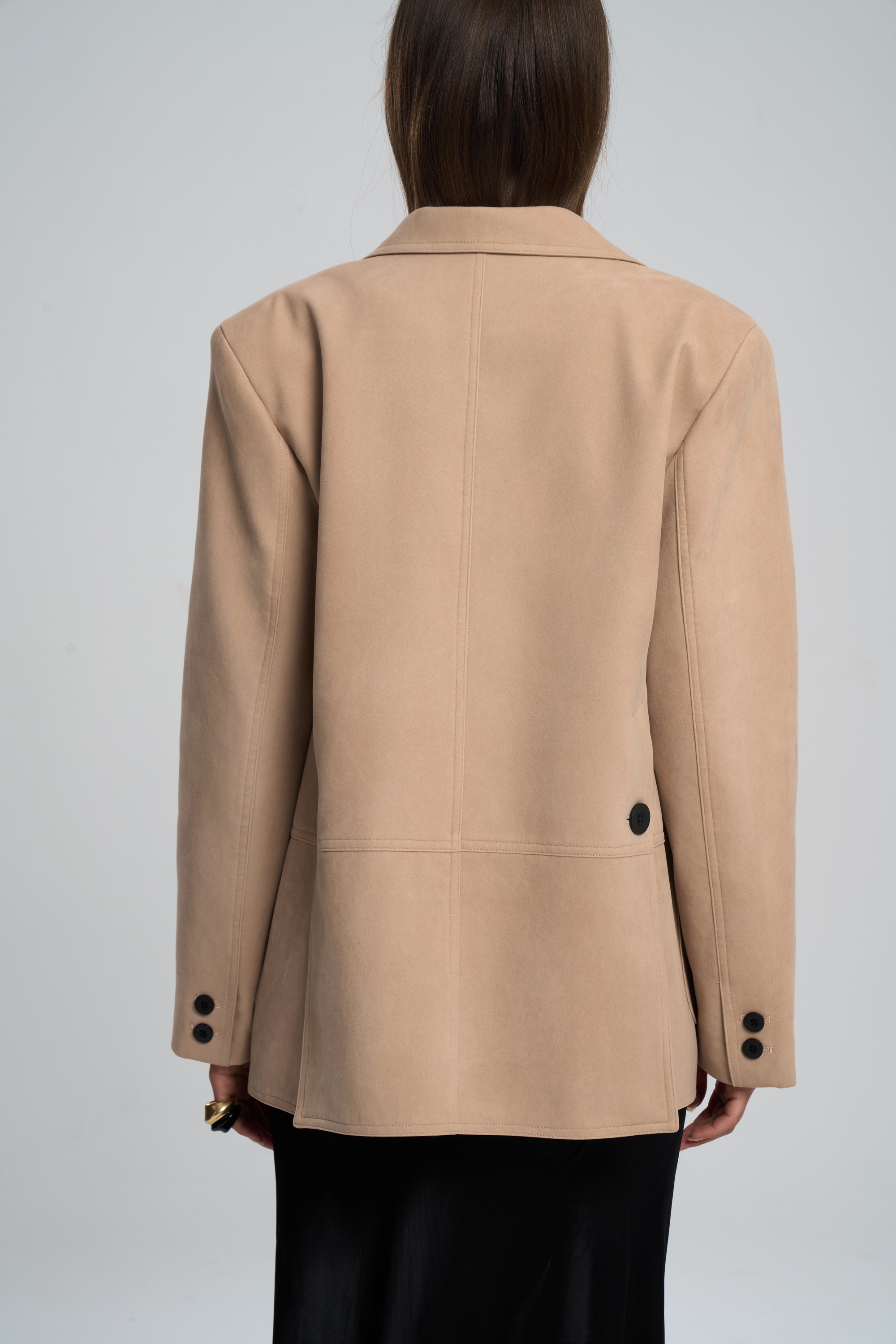 Bohemai Orsina Yırtmaç Detaylı Bej Blazer görsel 5