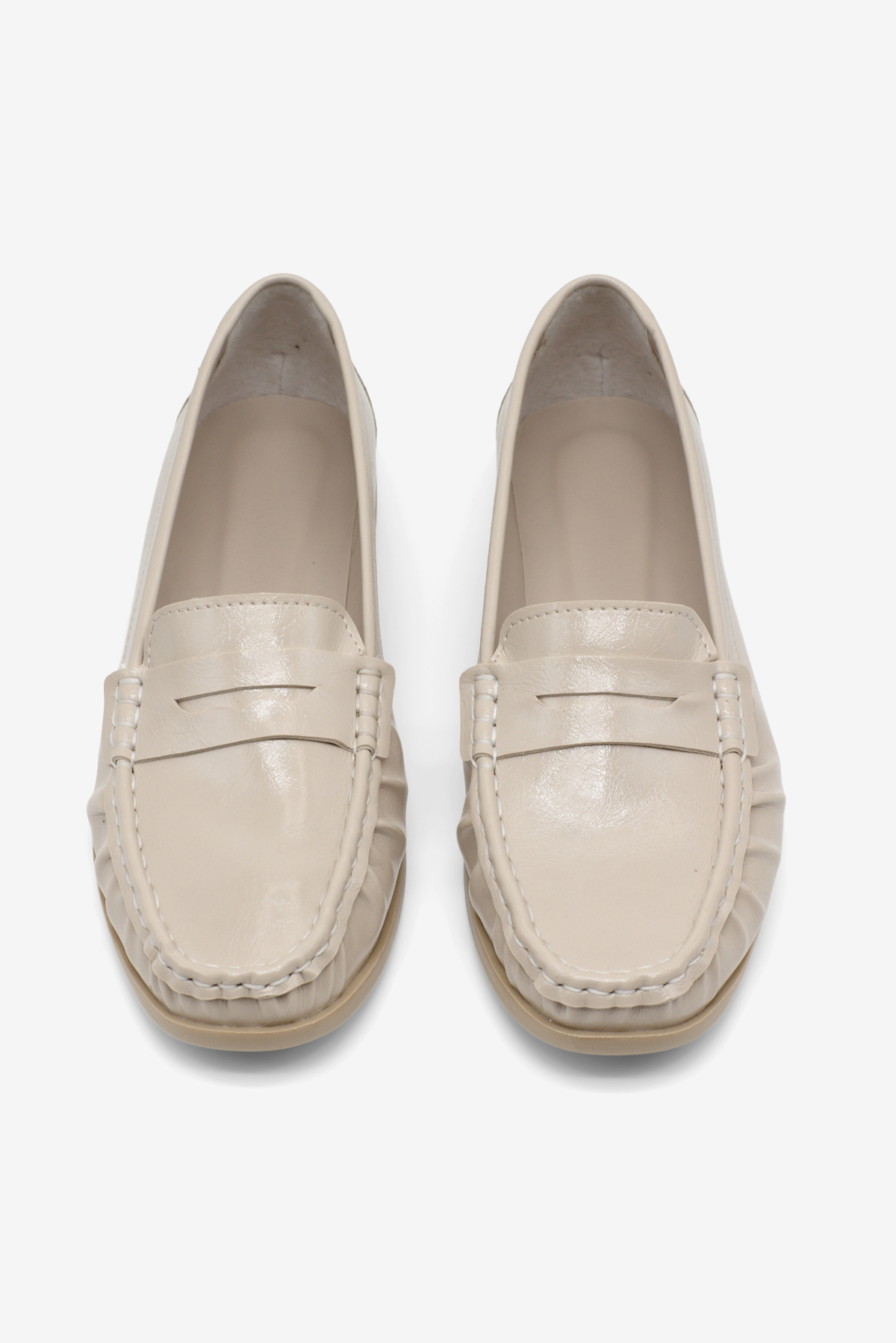 TONNY BLACK Kadın Bej Termo Kaymaz Taban Loafer Oxford Kadın Ayakkabı