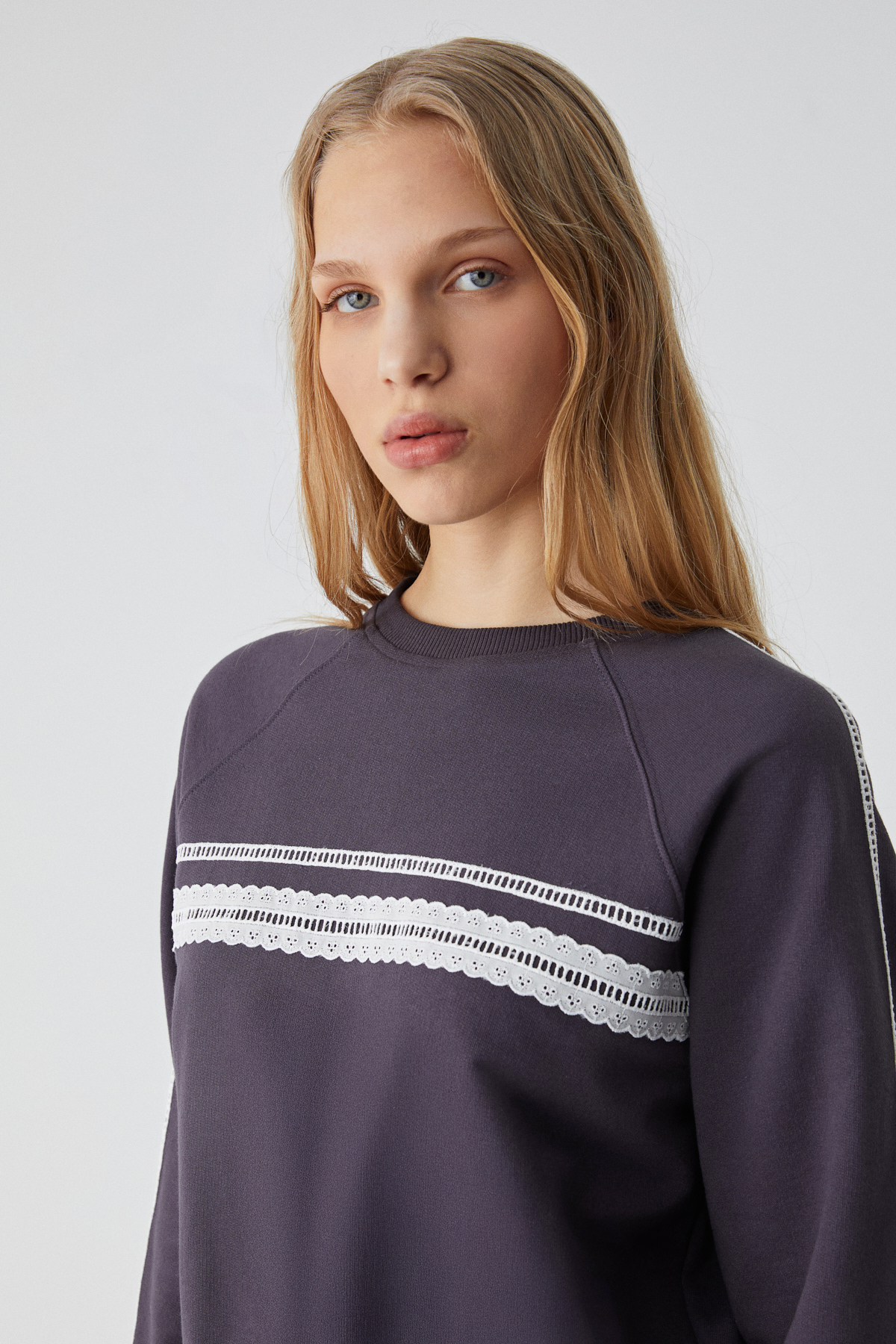 ETHIQUET JINX Kadın %100 Pamuk Kapüşonlu Fermuarlı MOR Sweatshirt görsel 5