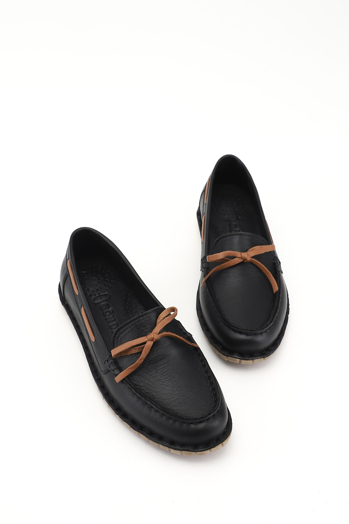 GÖNDERİ(R) Kadın SİYAH Fiyonklu Hakiki Deri Comfort Loafer