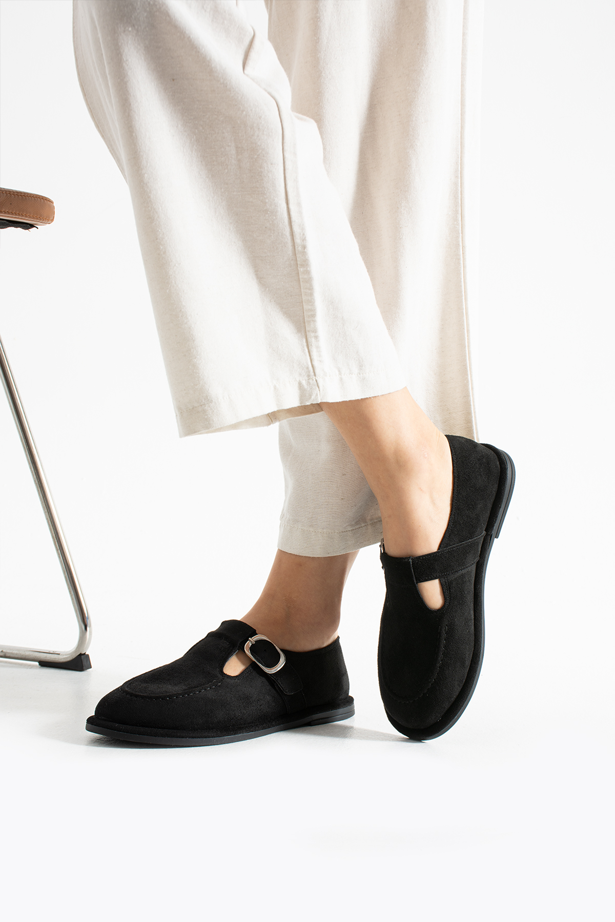 DUXAL SHOES Arabella Kadın Süet Toka Detaylı Günlük Loafer Ayakkabı görsel 4