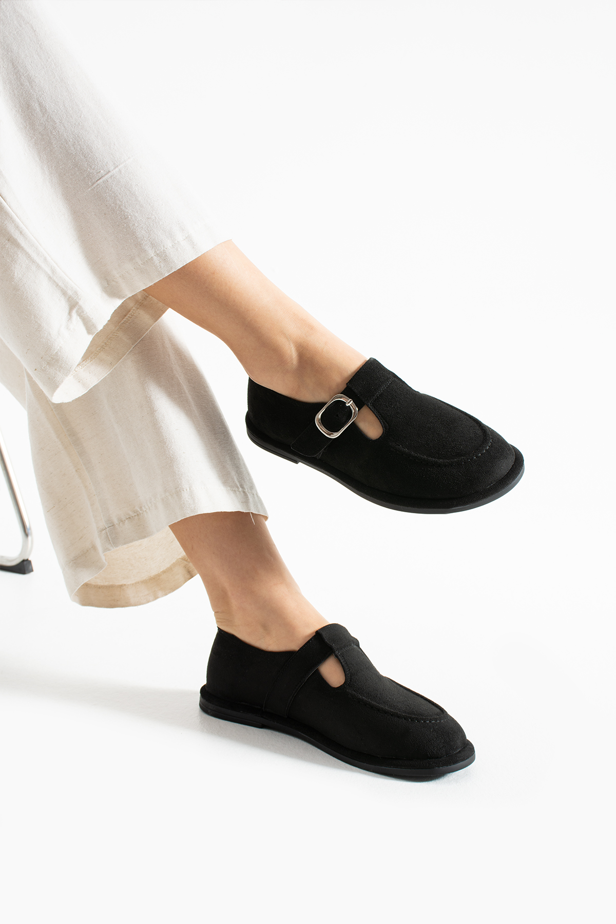 DUXAL SHOES Arabella Kadın Süet Toka Detaylı Günlük Loafer Ayakkabı görsel 8