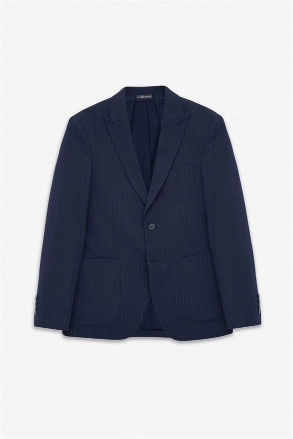 Süvari Lacivert Slim Mono Yaka Düz Torba Cep 6 Drop Takım Elbise görsel 8