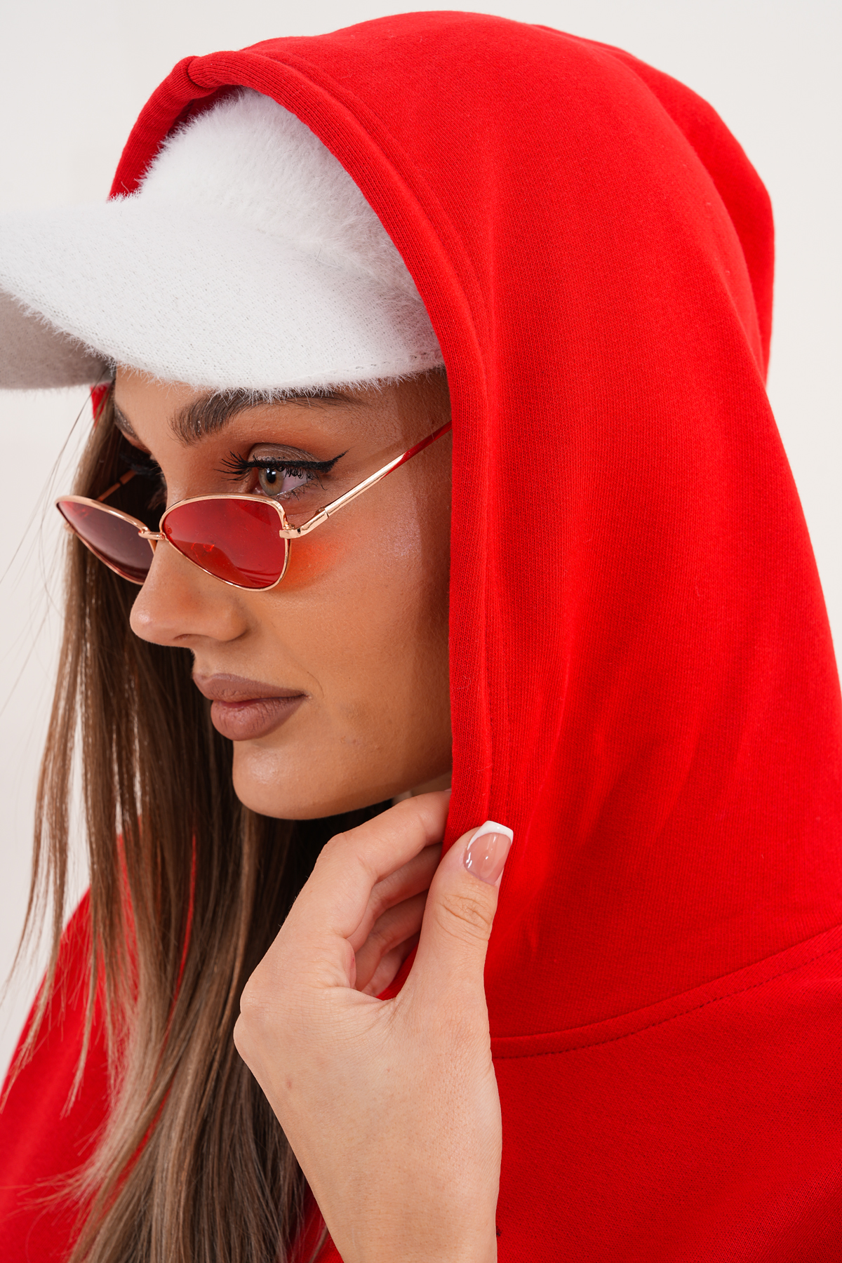MİSS DÜNYA LİSSA Unisex %100 Pamuk Basic Premium Kapüşonlu Sweatshirt görsel 3