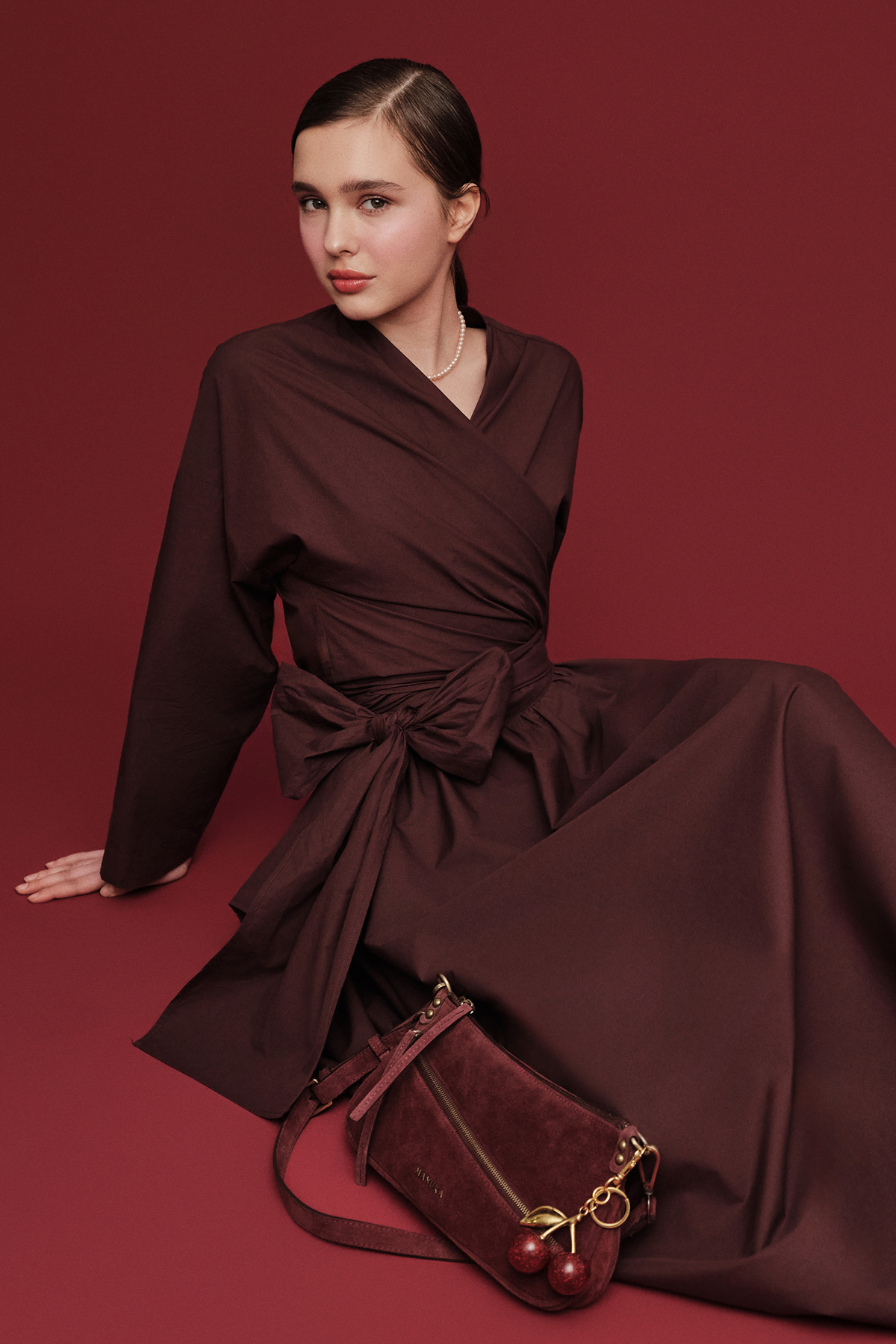Manuka Kimono Tarz Premıum Gömlek Bordo