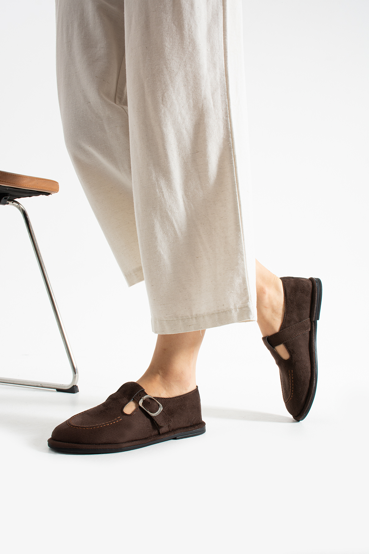 DUXAL SHOES Arabella Kadın Süet Toka Detaylı Günlük Loafer Ayakkabı görsel 3