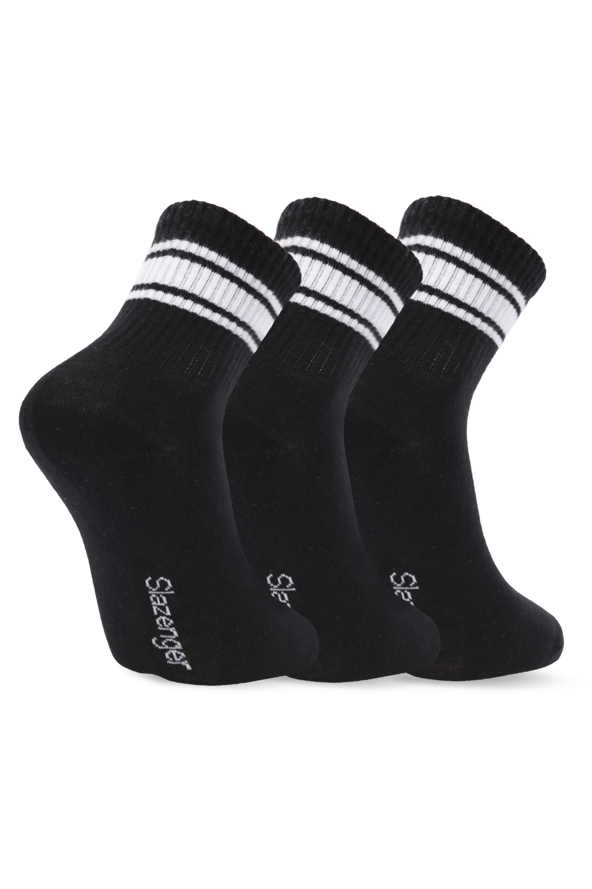SLAZENGER JELLY 3 lü Erkek Siyah Çorap görsel 2
