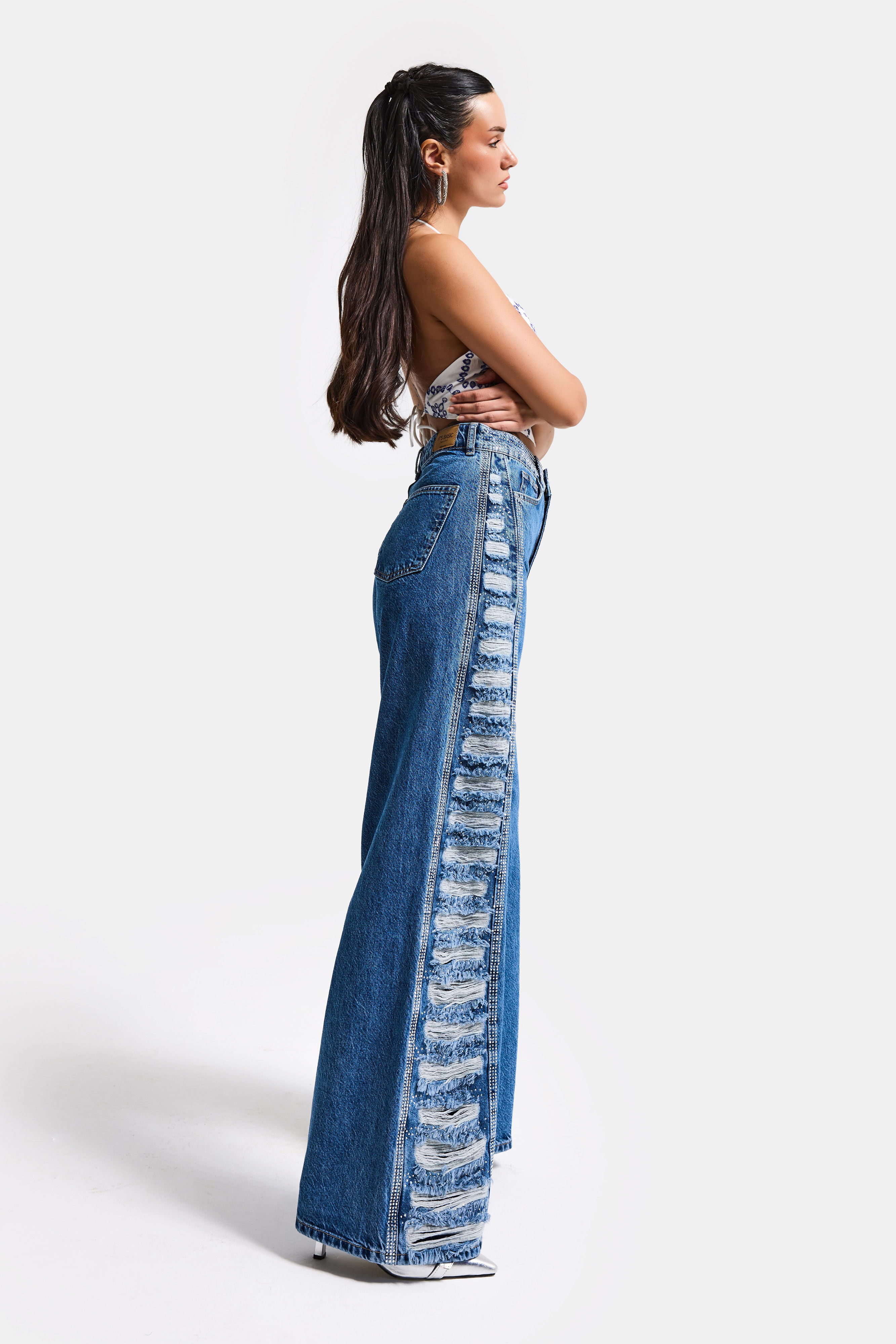 It's Basic Kadın Mavi T-9s6-4 Flare Fit Özel Tasarım Denim Jean görsel 5