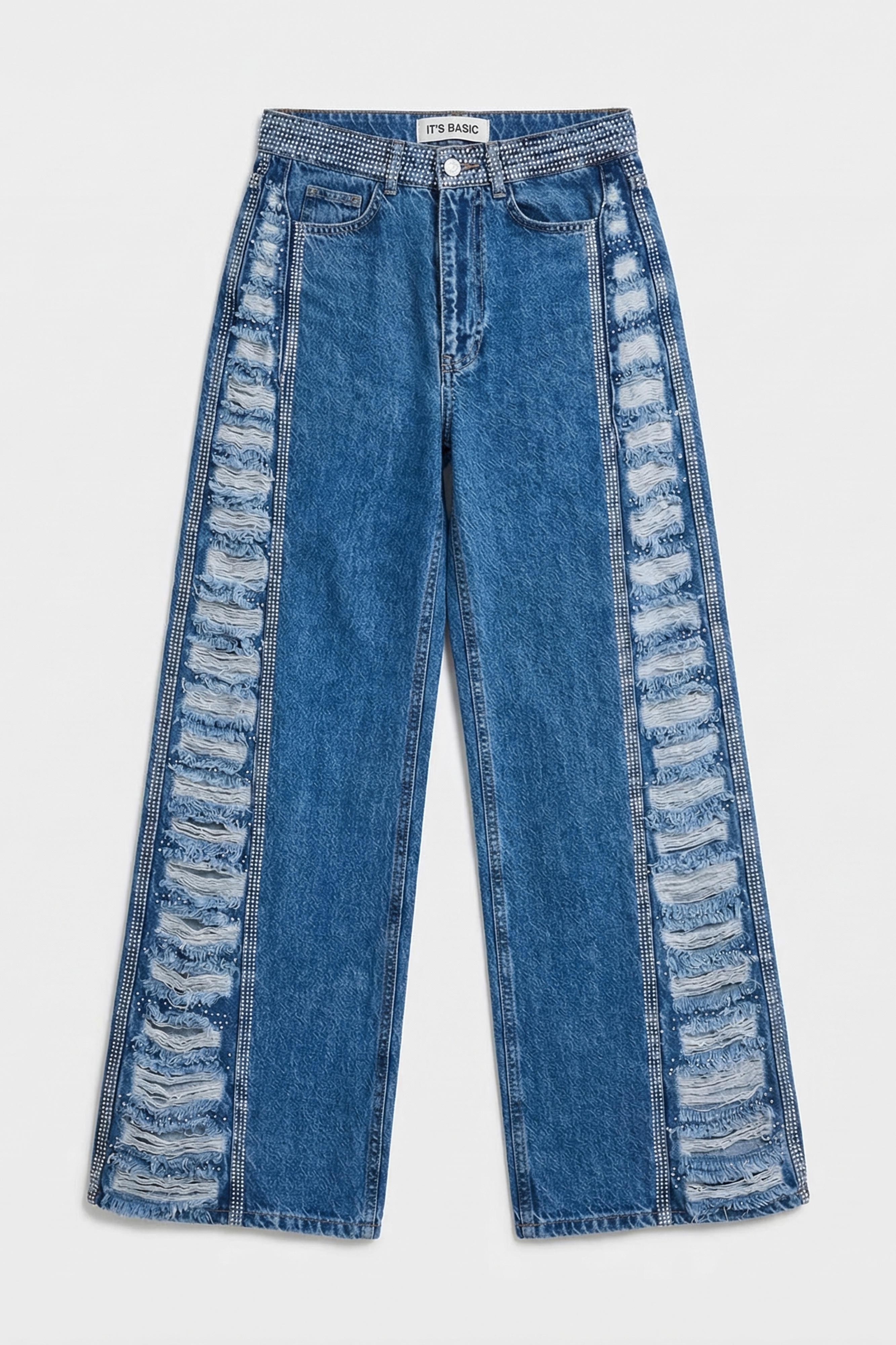 It's Basic Kadın Mavi T-9s6-4 Flare Fit Özel Tasarım Denim Jean görsel 6