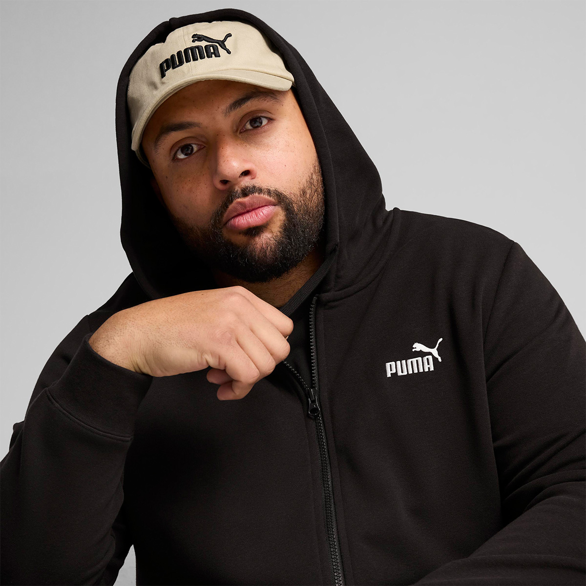 Puma Essentials Siyah Kapüşonlu Erkek Fermuarlı Sweatshirt Hırka görsel 5