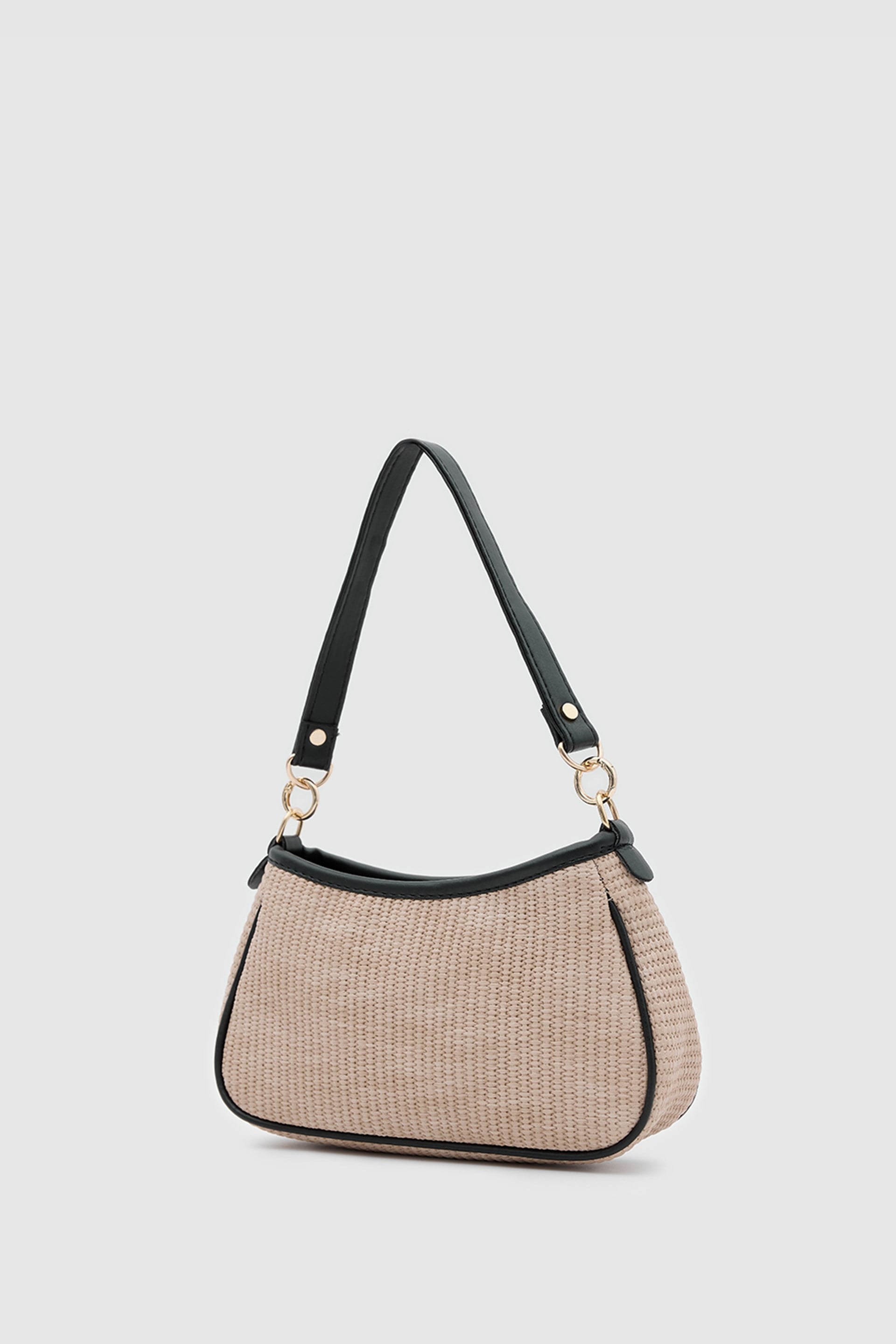 Shulebags Farme Hasır Baget Çanta Bej görsel 2