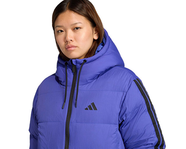 Adidas W Ess 3S P D Ho Kadın Outdoor Mont JW9109 Mavi görsel 4