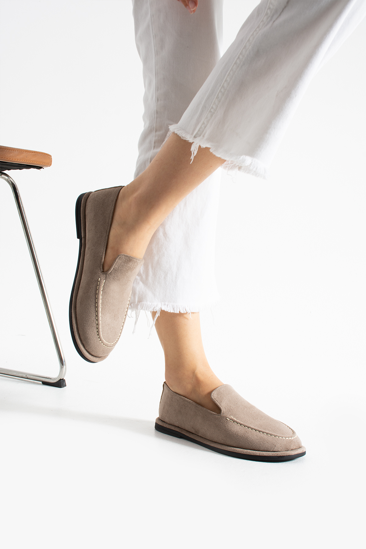 DUXAL SHOES Konforlu Kadın Süet Mokasen Ayakkabı Loafer görsel 7