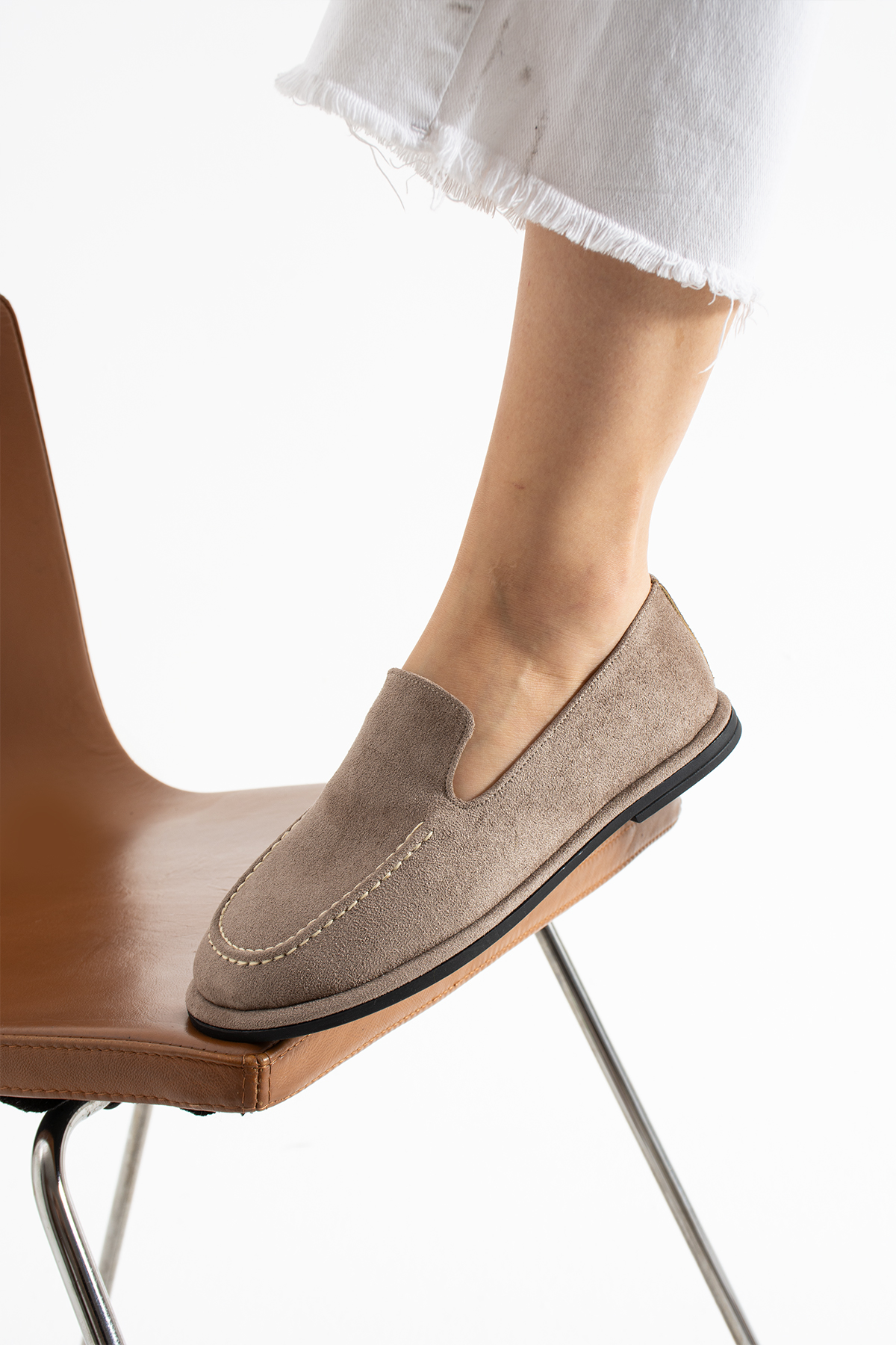 DUXAL SHOES Konforlu Kadın Süet Mokasen Ayakkabı Loafer görsel 8
