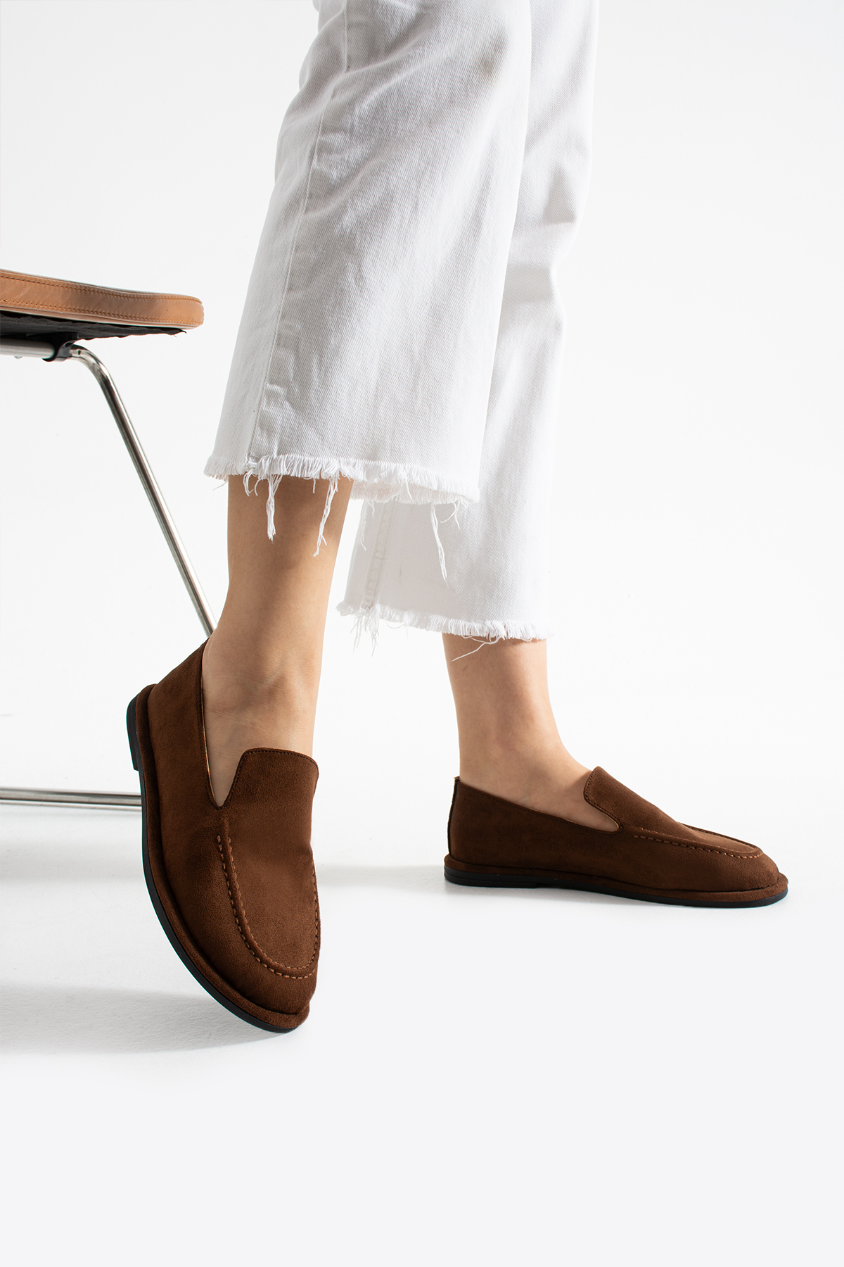 DUXAL SHOES Konforlu Kadın Süet Mokasen Ayakkabı Loafer görsel 6