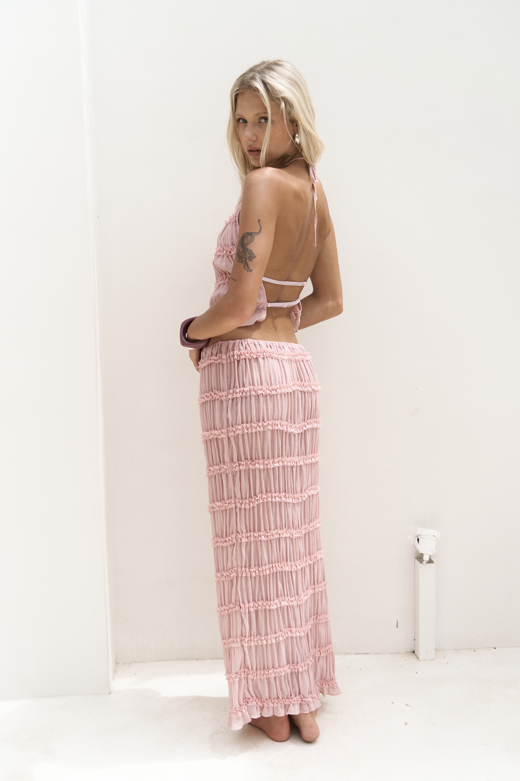 Bohemai Sofi Transparan Pembe Crop Etek Takım görsel 5