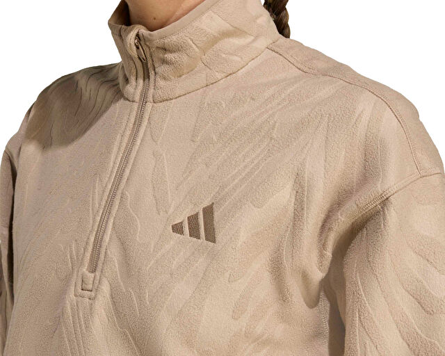 Adidas Aop Polarfleece Kadın Günlük Ceket JX3122 Krem görsel 4
