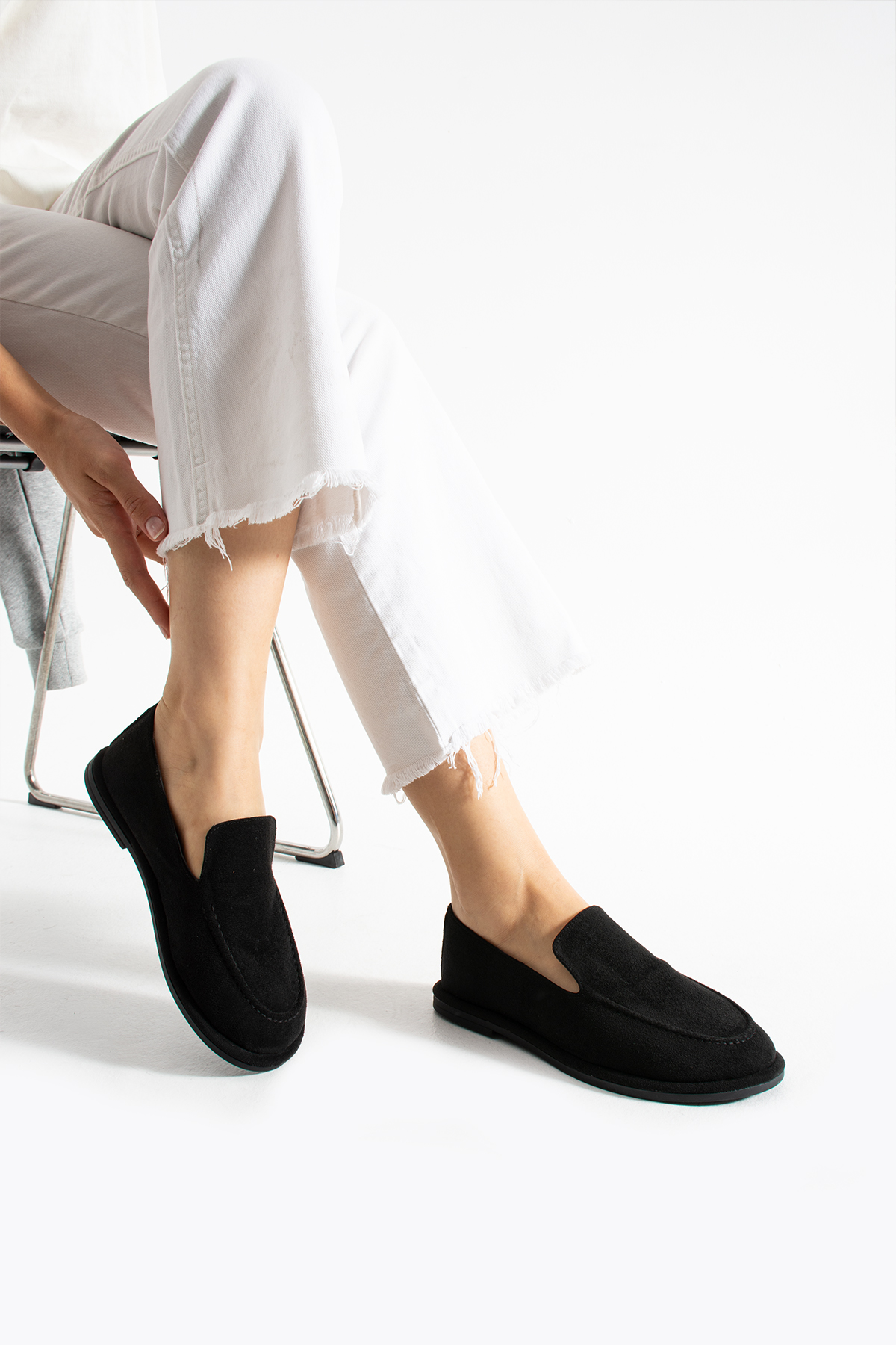 DUXAL SHOES Konforlu Kadın Süet Mokasen Ayakkabı Loafer görsel 5