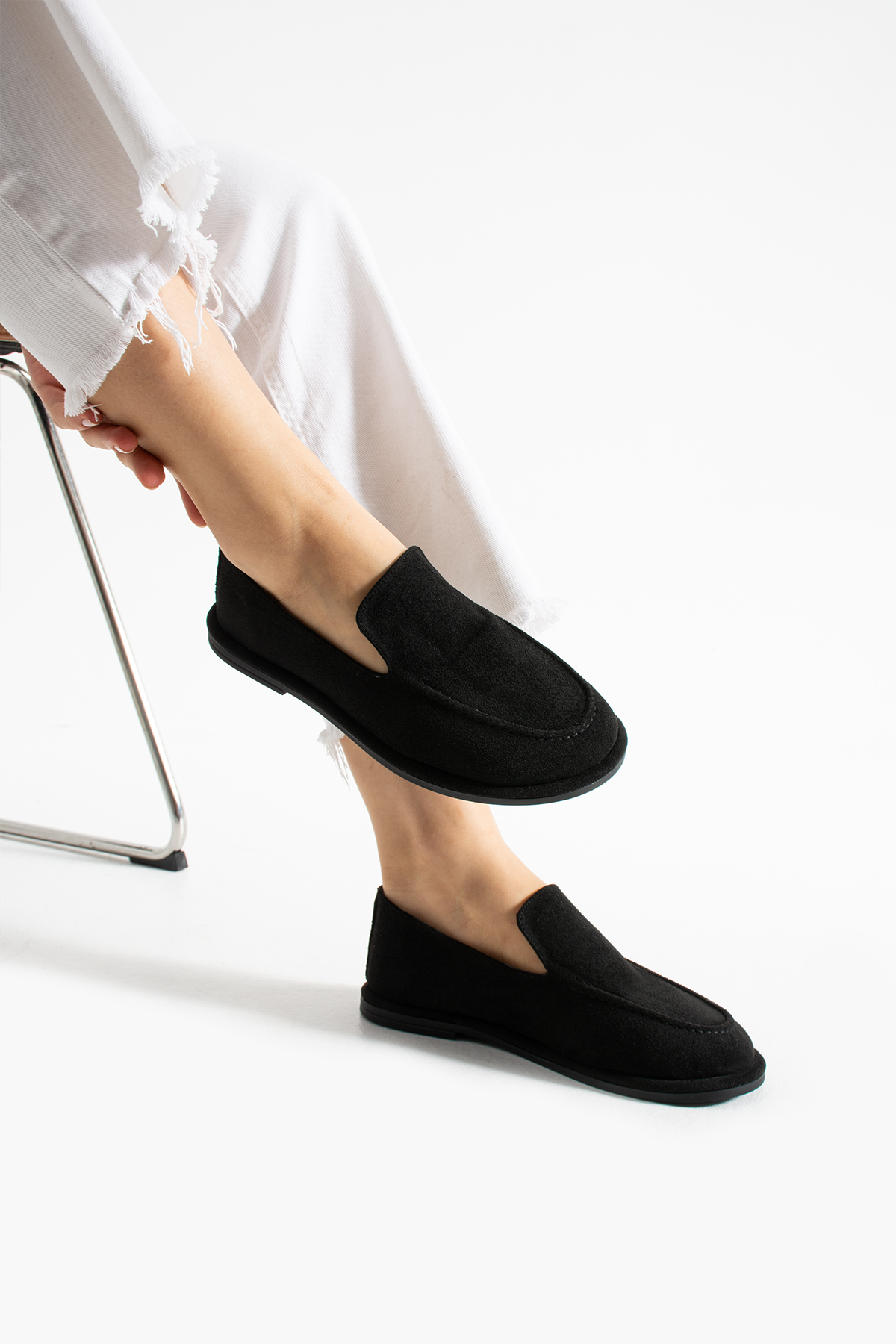DUXAL SHOES Konforlu Kadın Süet Mokasen Ayakkabı Loafer görsel 6
