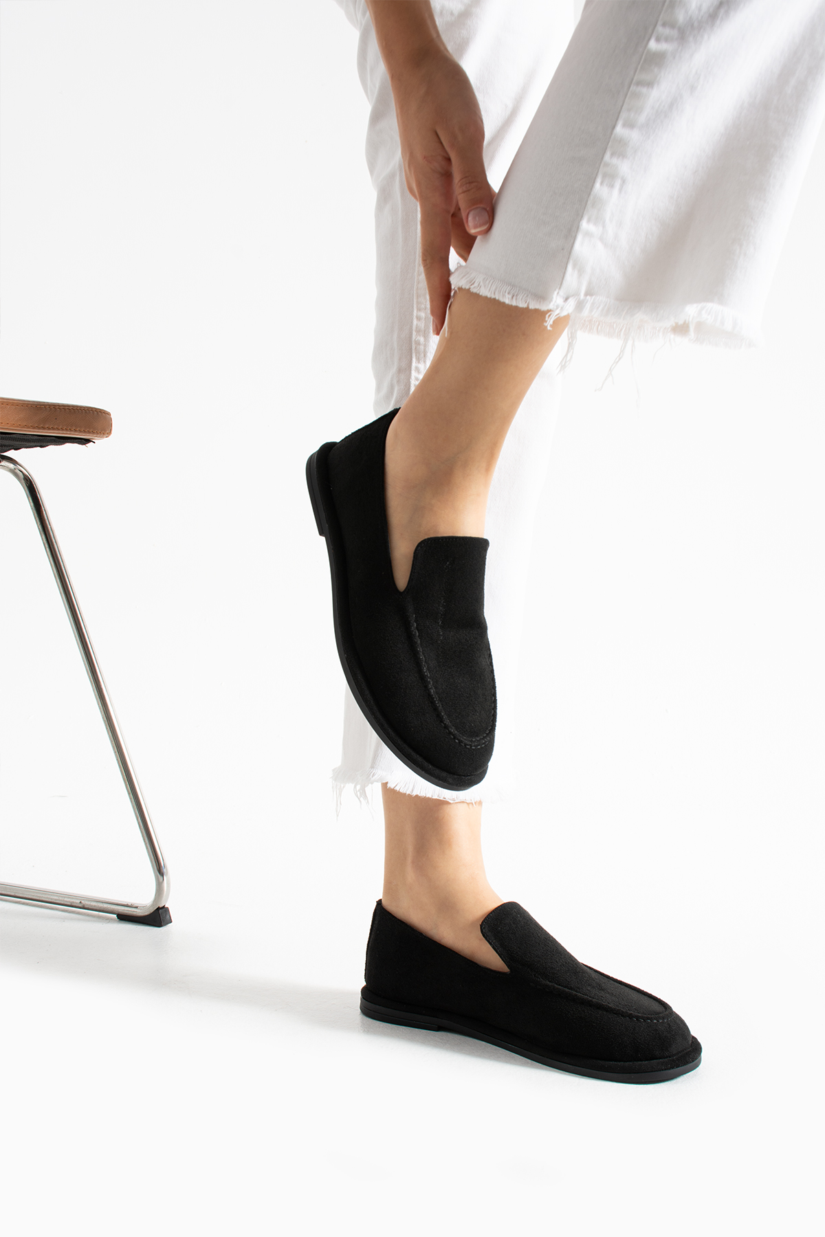 DUXAL SHOES Konforlu Kadın Süet Mokasen Ayakkabı Loafer görsel 7