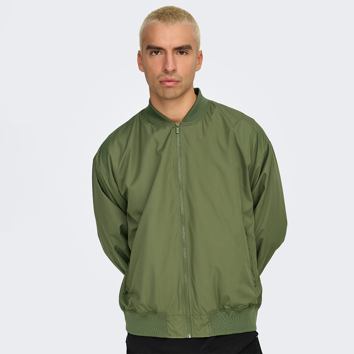 Only&Sons Gavin Bomber Erkek Haki Dik Yaka Ceket görsel 2