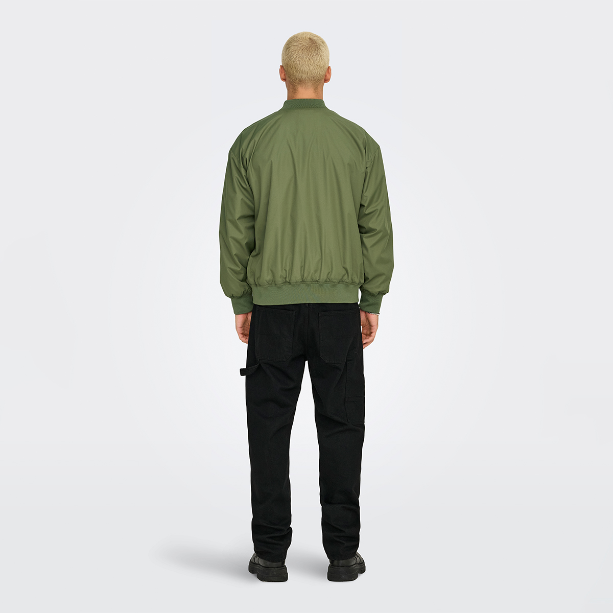 Only&Sons Gavin Bomber Erkek Haki Dik Yaka Ceket görsel 4