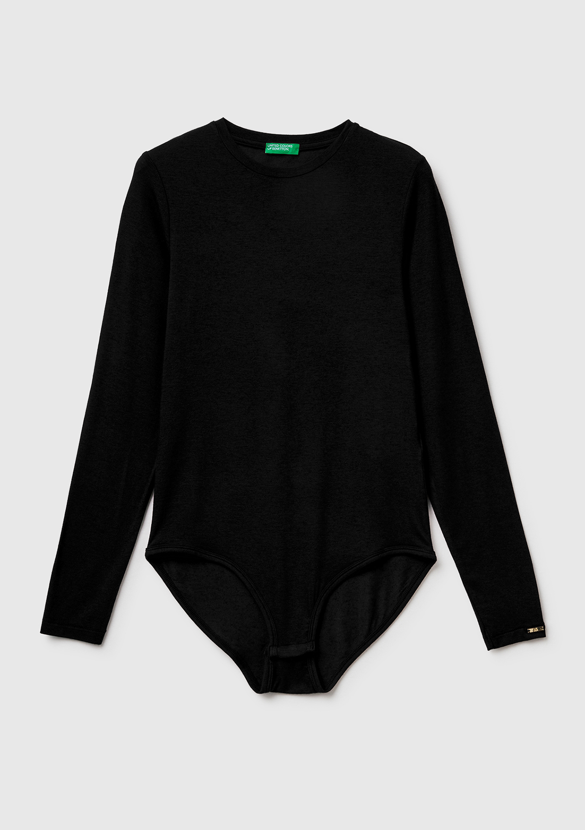 United Colors Of Benetton Kadın Siyah Modal ve Kaşmir Karışımlı Uzun Kollu Body