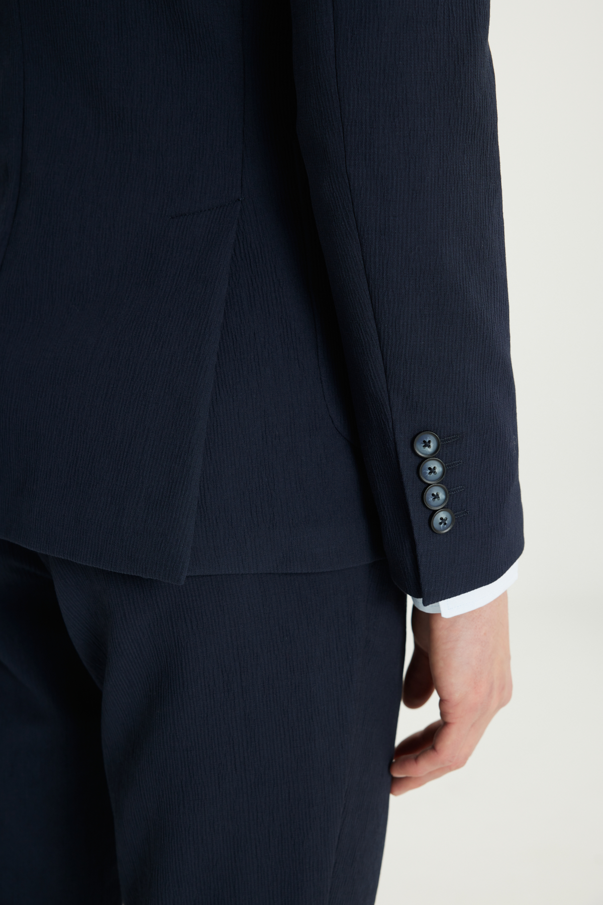 Altınyıldız Classics Erkek Lacivert Pamuklu Slim Fit Mono Yaka Torba Cepli Esnek Takım Elbise görsel 5