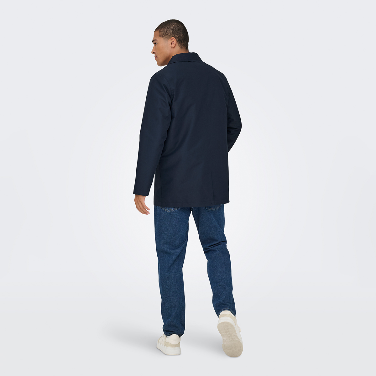 Only&Sons Hall Coat Erkek Lacivert Klasik Yaka Mont görsel 4