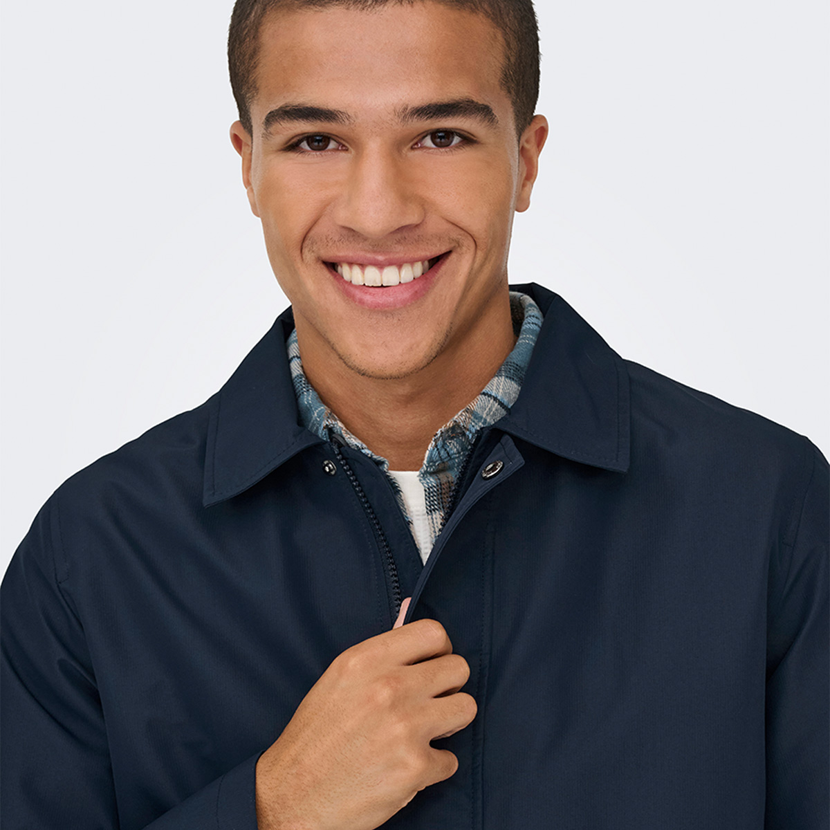 Only&Sons Hall Coat Erkek Lacivert Klasik Yaka Mont görsel 5