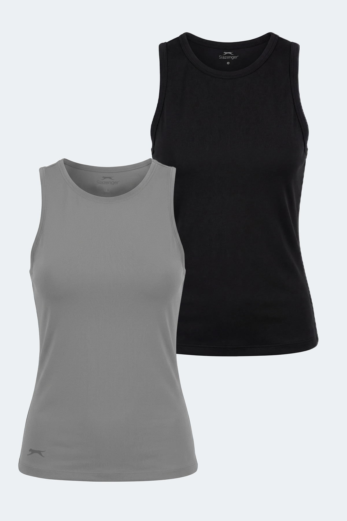 SLAZENGER VATIK I 2 Lİ SET Kadın Slim Fit Siyah - Gri Atlet