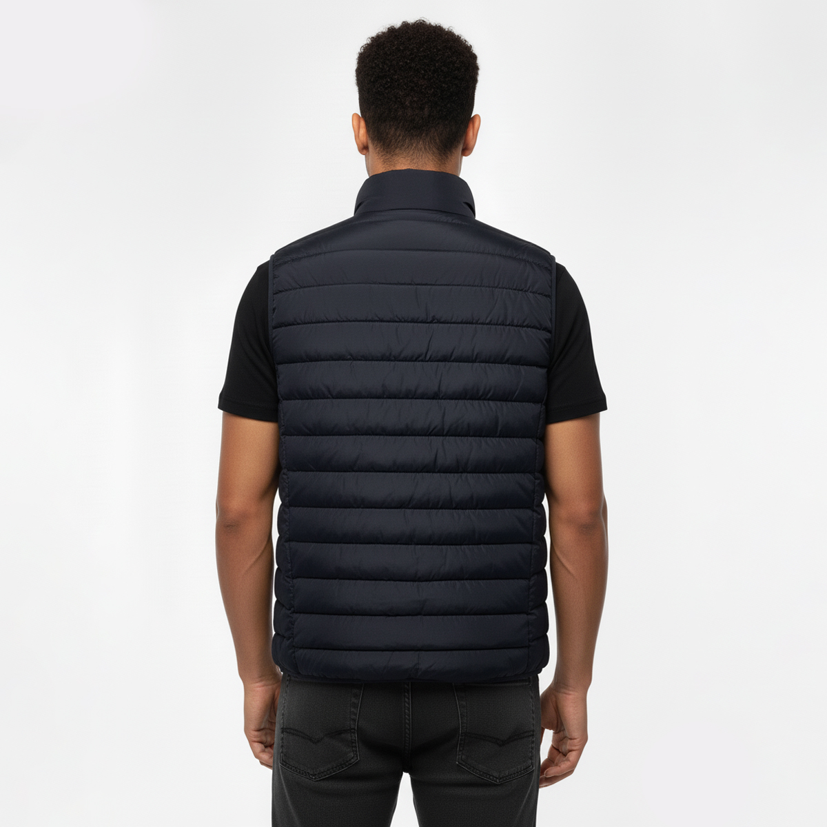 Only&Sons Brody Quilt Erkek Lacivert Dik Yaka Yelek görsel 2