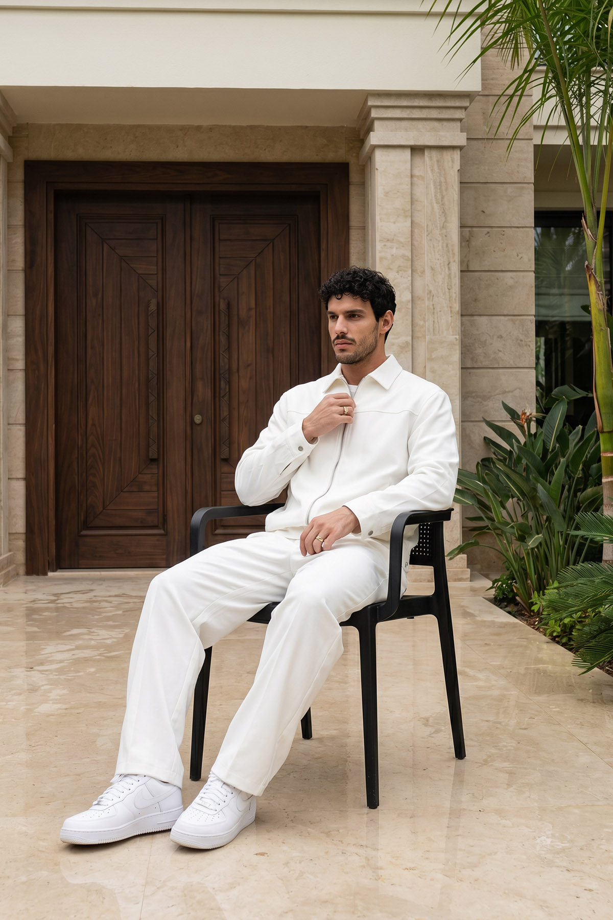 Livio Ferri Artigas Premium Fermuarlı Düz Basic Ceket Pantolon Erkek Takım Relax Kalıp görsel 4